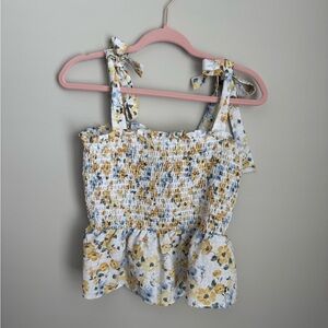 Floral Smocked Women's Tank Top